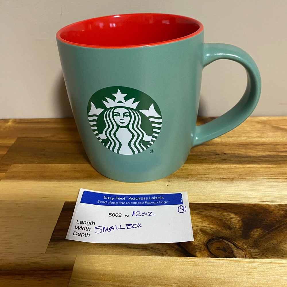 Starbucks Green Red Ceramic Mug 11oz Microwave Dishwasher Safe 2025